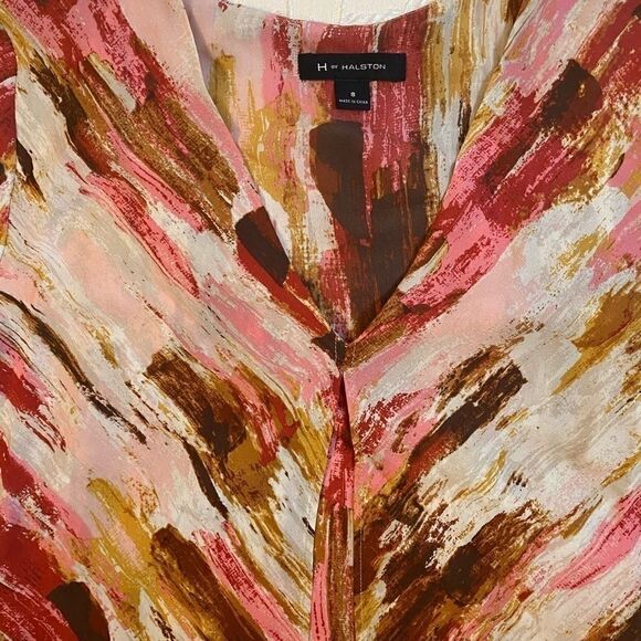 💥H by Halston short sleeve layered multicolor top size : 8 - Picture 4 of 9